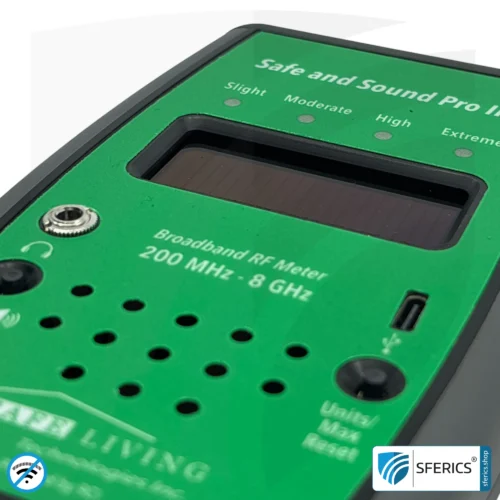 SAFE AND SOUND PRO 2 Elektrosmog Detektor | Einzigartiger Messbereich bis 3.180.000 µW/m² | Semiprofi Breitband HF Messgerät für Einsteiger | Erkennung von EMF Funkstrahlung bis 8 GHz, inklusive 5G! | Modell 2025