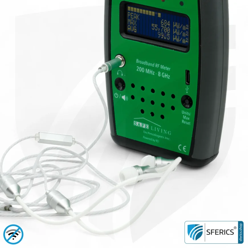 SAFE AND SOUND PRO 2 Elektrosmog Detektor | Einzigartiger Messbereich bis 3.180.000 µW/m² | Semiprofi Breitband HF Messgerät für Einsteiger | Erkennung von EMF Funkstrahlung bis 8 GHz, inklusive 5G! | Modell 2025