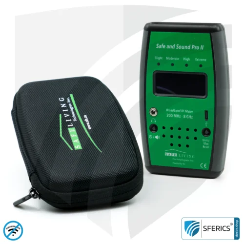 SAFE AND SOUND PRO 2 Elektrosmog Detektor | Einzigartiger Messbereich bis 3.180.000 µW/m² | Semiprofi Breitband HF Messgerät für Einsteiger | Erkennung von EMF Funkstrahlung bis 8 GHz, inklusive 5G! | Modell 2025