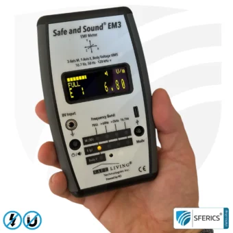 Safe & Sound EM3 Detektor | Frequenzbereich 16 Hz - 120 kHz | Hohe Empfindlichkeit ab 1 nT (0,01 mG) | 3D Magnetfeldmessung