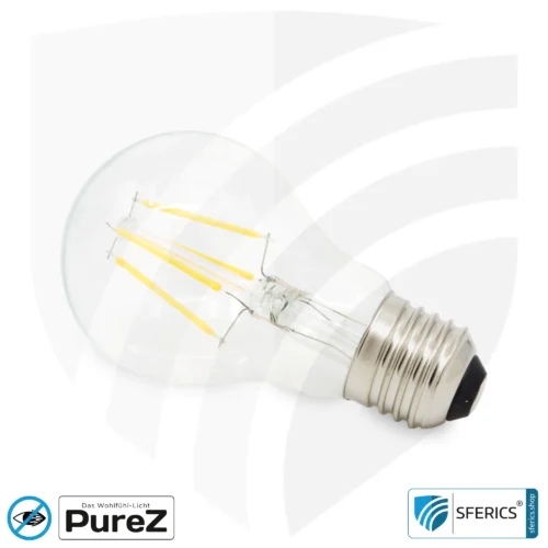 4,2 Watt LED Filament Pure-Z NEO | Hell wie 38 Watt, 400 Lumen | CRI 97 | flimmerfrei | warmweiß | E27