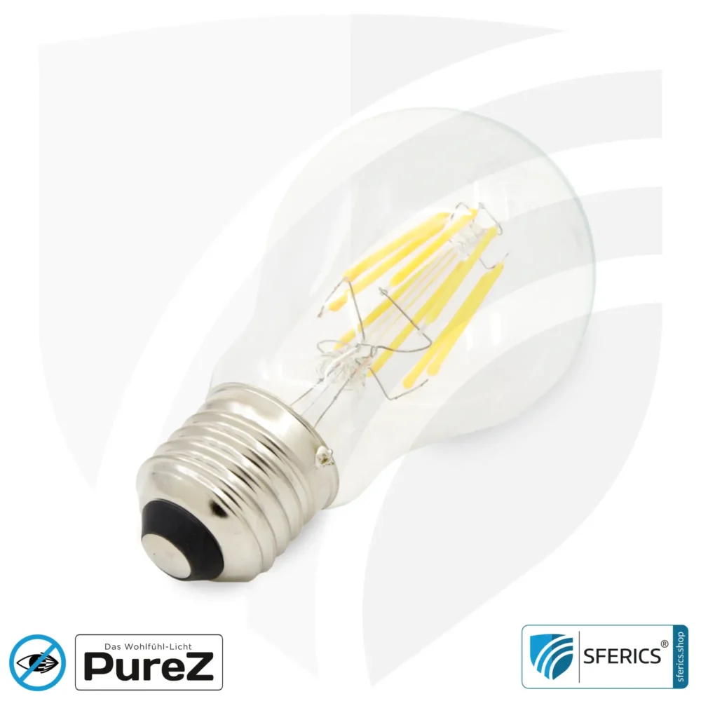 8,2 Watt LED Filament Pure-Z NEO | Hell wie 66 Watt, 830 Lumen | CRI 97 | flimmerfrei | warmweiß | E27 | klar